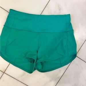 Blue green Lulu shorts size 4 barely worn